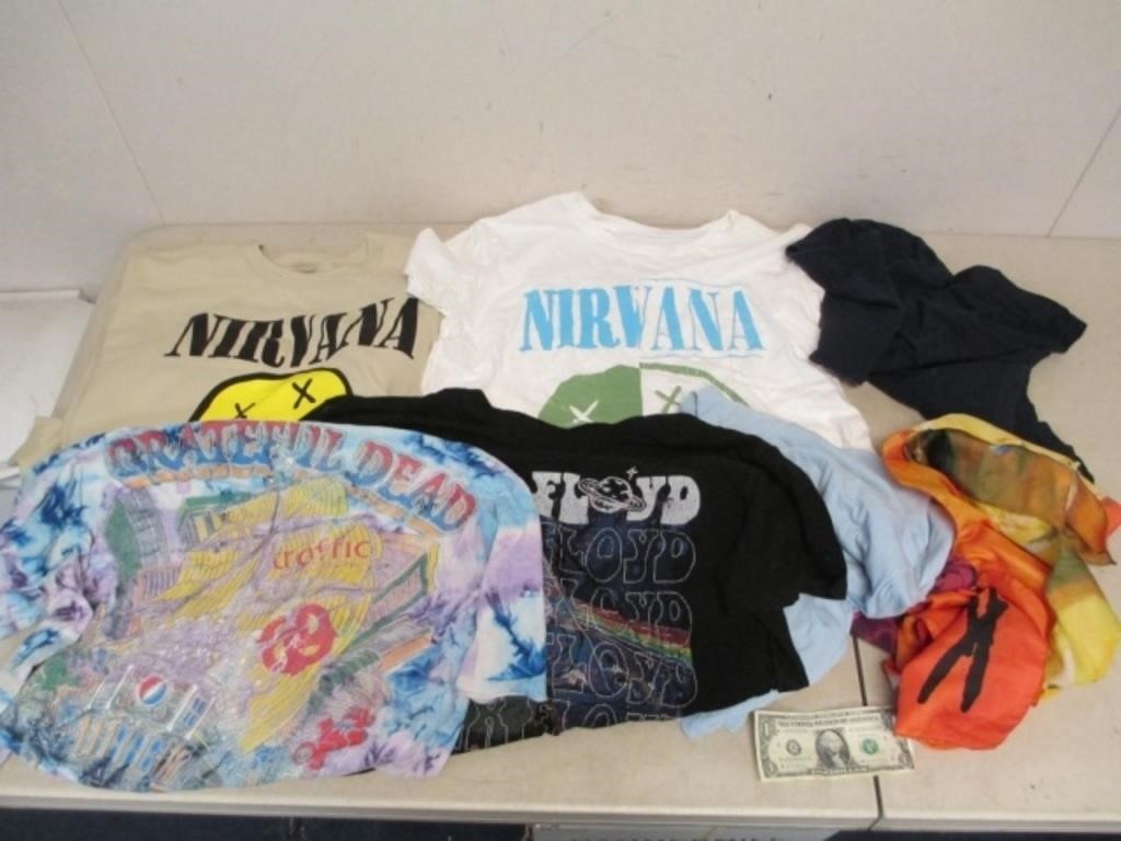 Lot of Music T-Shirts - Nirvana, Grateful Dead,