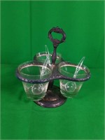 Centerpiece Cruet with 3 Serving Bowls