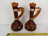 Vitnage Amber Glass Decanters Lot of 2