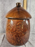 CHRISTMAS ELVES GLAZED COOKIE JAR