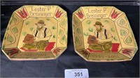 Pair of Lester Breininger Redware Pottery Plates.