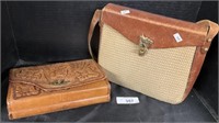 Cool Carved Leather Purse, Vntg Bag,