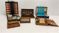 Vintage games, backgammon, chess, battleship,