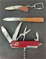 3 Pocket Knives Including Multi Tool