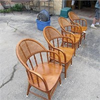 (4)Cane back kitchen chairs.