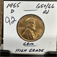 1955-D WHEAT PENNY CENT GEM HIGH GRADE