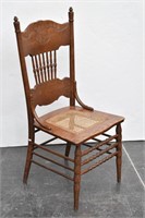 Pressed Wood Spindle Dining Chair w/ Cane Seat