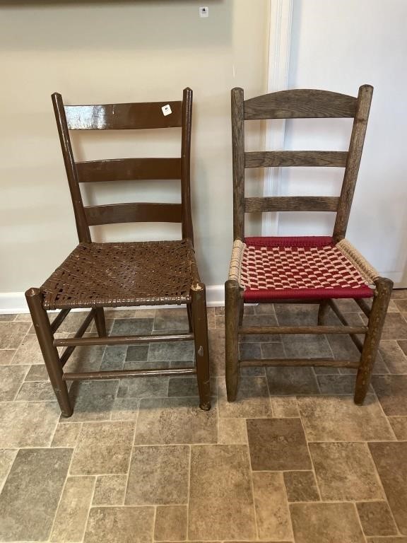 2 MIS-MATCHED COUNTRY CHAIRS