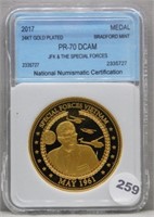 2017 JFK and Special Forces Gold Plated Medal