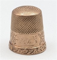 Antique 9K Rose Gold Thimble