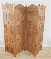 4 Panel Pierce Carved  Indian 4-panel Screen