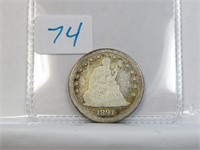 1891 S Seated Liberty Quarter