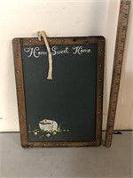 Home sweet home chalkboard with duck picture