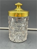 Amerian Fostoria pickle canister brass lid