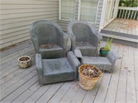 Outdoor furniture and flower pots