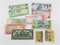 Lot with assorted bills from Caribbean nations, Ca