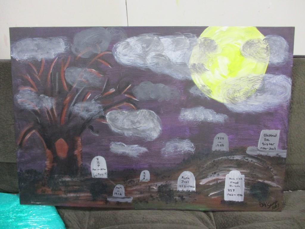 Cemetery Painting on Canvas