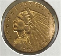 1913 $2.50 Indian GOLD
