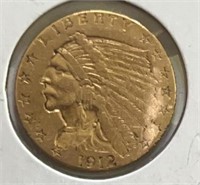 1912 $2.50 Indian GOLD