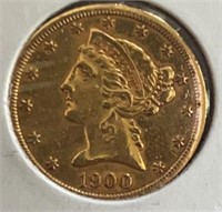 1900S $5.00 Liberty GOLD Nice