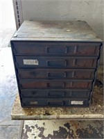 Six parts trays in rack