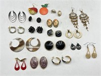 Collection of vintage costume jewelry earrings