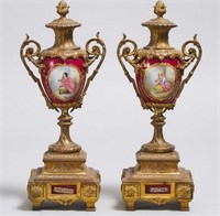 Pair of french porcelain and bronze sèvres