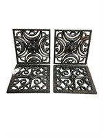 4-Wood Carved Wall Décor Plaques