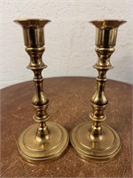 S/2 Solid Brass Baldwin Candle Sticks 7"
