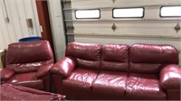 RED LEATHER COUCH & RECLINER