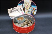 Vtg. Fruitcake Tin W/Middle East Bells, Ghungaroo+