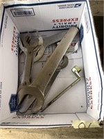 Box lot with various aviation-mechanic open wrench