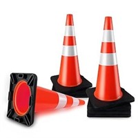 Traffic Cones 28 Inch Orange 8 Pack Heavy Duty