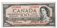 Bank of Canada 1954 $100 Modified Portrait
