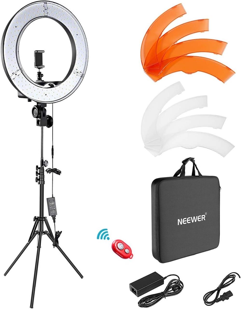 NEEWER 18/45cm 55W LED Ring Light Kit, Black