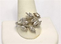Sterling Silver CZ Wrapping Leaf Vine Ring 12