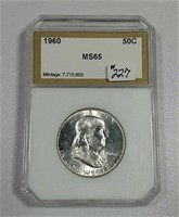 1960  Franklin Half Dollar   PCI MS-65