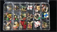 Acrylic Box with Christmas Themed Jewelry and Pins