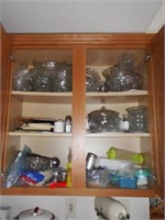Lot #106 Contents of double upper cabinets to