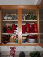Lot #95 Contents of kitchen cabinet to include;