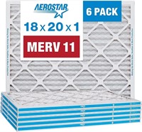 Aerostar 18x20x1 MERV 11 Pleated Air Filter, 6PK