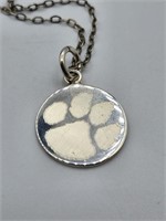 Sterling Silver 18in Paw Print Necklace Tw 6.1g