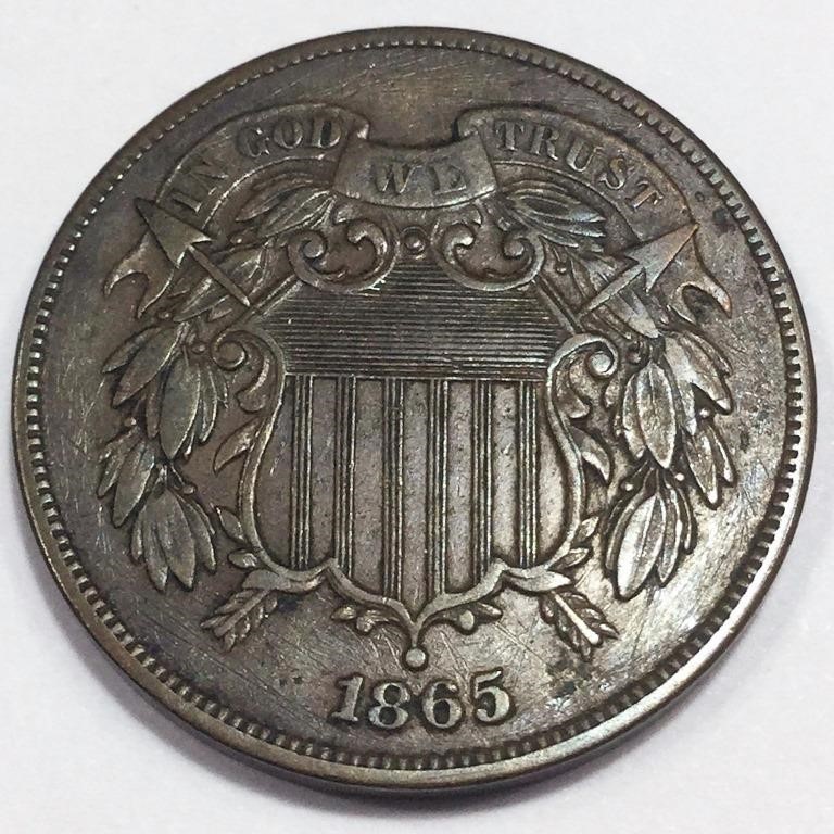 1865 Two Cent Piece High Grade