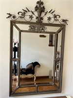 Wood & Metal Beveled Wall Mirror