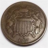 1867 Two Cent Piece High Grade