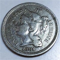 1881 Three Cent Nickel High Grade