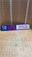 Colt 45 open and closed plastic sign