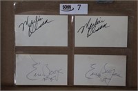 4, 3x5 Autographed Index Cards feat.NFL Players