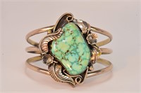 40ct Turquoise Navajo Sterling Bracelet