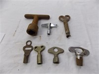 Unusual keys, some brass, one skate key